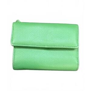 Genuine Leather Green Pebbled Wallet - 3.5"x5"